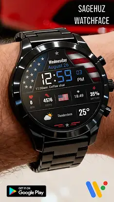 US Flag Digital Watch Face screenshot 5