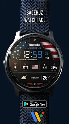 US Flag Digital Watch Face screenshot 1