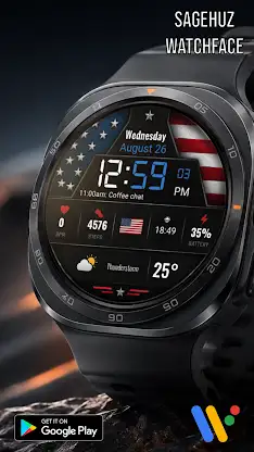 US Flag Digital Watch Face screenshot 4