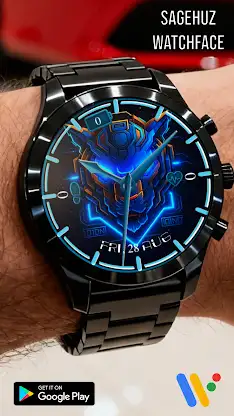 Cyber Neon Tiger Watch Face screenshot 5