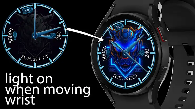 Cyber Neon Tiger Watch Face screenshot 1