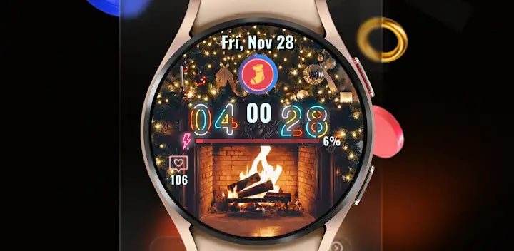 Animated Christmas Fireplace — Android app banner
