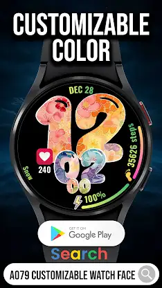 A079 Customizable Watch Face screenshot 1