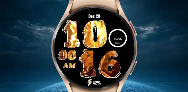 A080 Animated Fire Watch Face — Android app banner