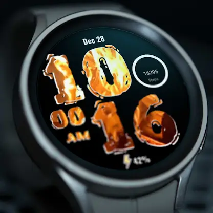 A080 Animated Fire Watch Face screenshot 4