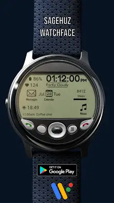 A127 Circle Old PDA Watchface screenshot 4