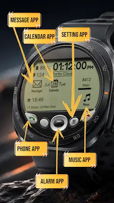 A127 Circle Old PDA Watchface screenshot 1