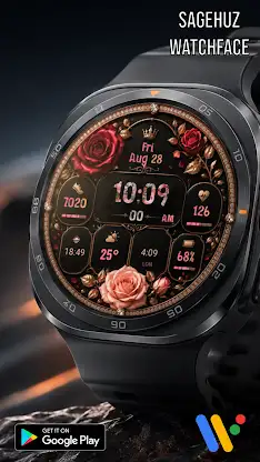 A144 Rose Digital Watch Face screenshot 4