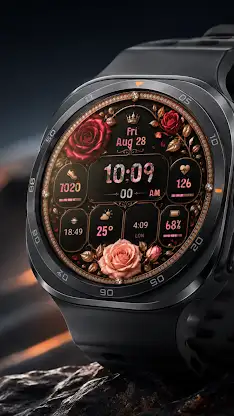 A144 Rose Digital Watch Face screenshot 1