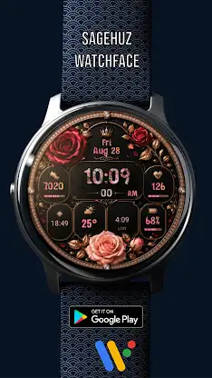 A144 Rose Digital Watch Face screenshot 5