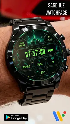 A155 Sci-fi watchface screenshot 5