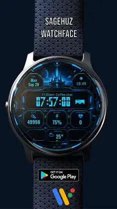 A155 Sci-fi watchface screenshot 3