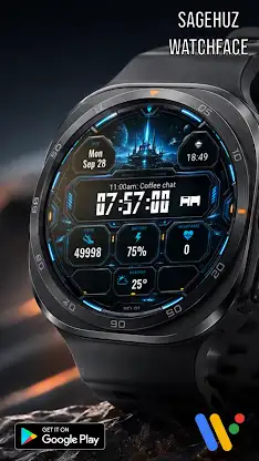 A155 Sci-fi watchface screenshot 7