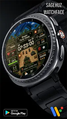 A163 Pixel Military Watch face screenshot 3