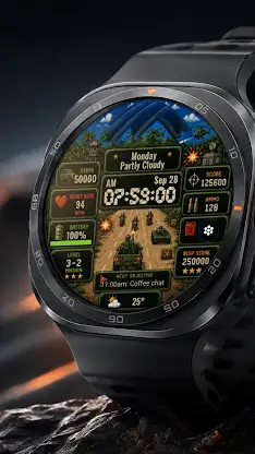 A163 Pixel Military Watch face screenshot 5