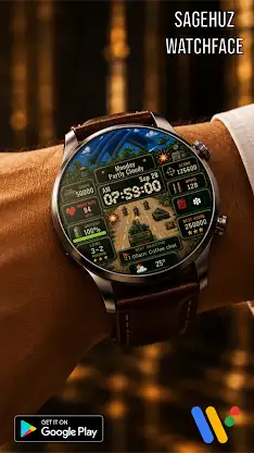 A163 Pixel Military Watch face screenshot 8