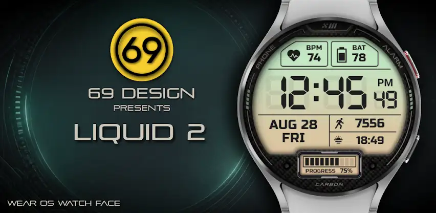 [69D] LIQUID 2 watch face screenshot 1
