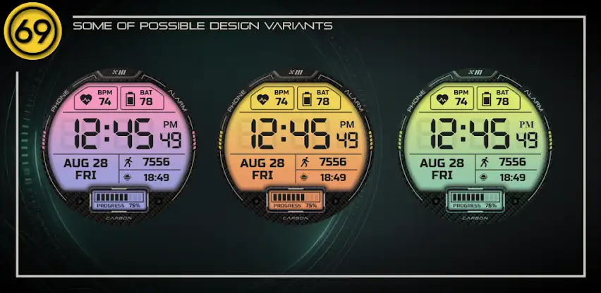 [69D] LIQUID 2 watch face screenshot 7