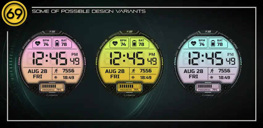 [69D] LIQUID 2 watch face screenshot 6