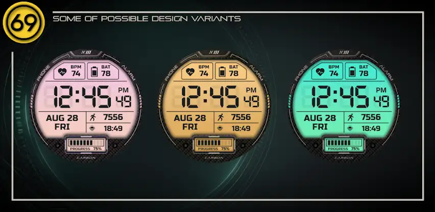 [69D] LIQUID 2 watch face screenshot 5