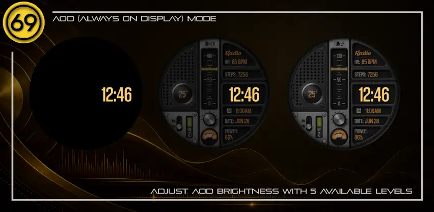 [69D] RetroRadio 2 watch face screenshot 7