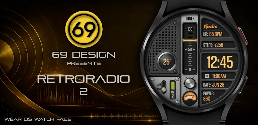 [69D] RetroRadio 2 watch face screenshot 1