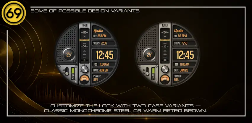 [69D] RetroRadio 2 watch face screenshot 3