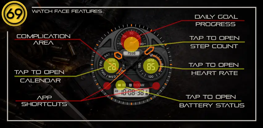 [69D] STEALTH watch face screenshot 2