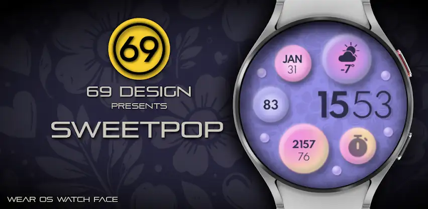 [69D] SweetPop Color WatchFace screenshot 1
