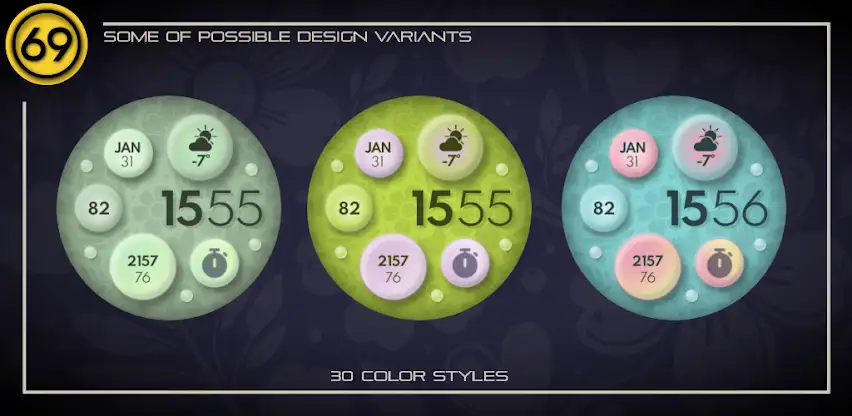 [69D] SweetPop Color WatchFace screenshot 5