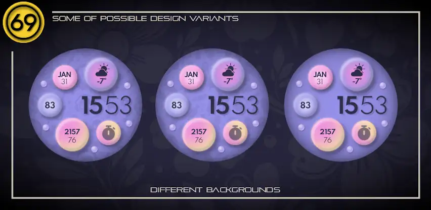 [69D] SweetPop Color WatchFace screenshot 3