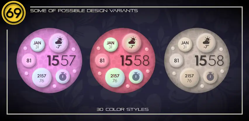 [69D] SweetPop Color WatchFace screenshot 7