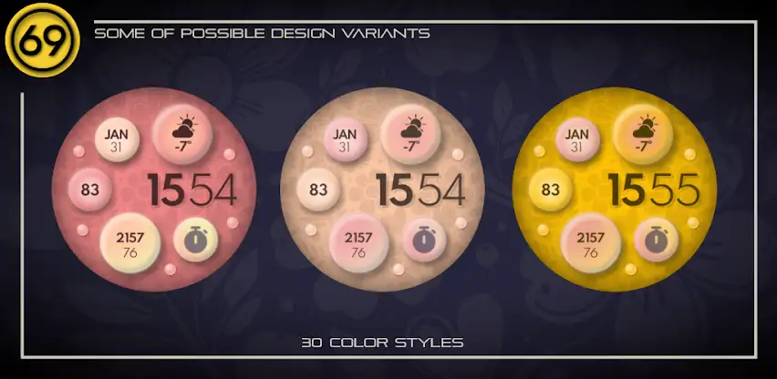 [69D] SweetPop Color WatchFace screenshot 4