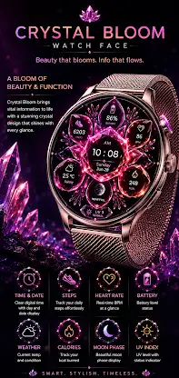 Crystal Bloom Luxury WatchFace screenshot 2