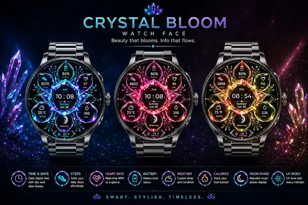 Crystal Bloom Luxury WatchFace screenshot 5