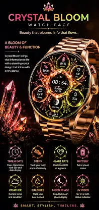 Crystal Bloom Luxury WatchFace screenshot 3