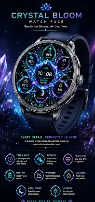 Crystal Bloom Luxury WatchFace screenshot 1