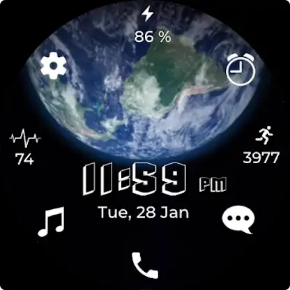 3D Earth Animated - Watch Face screenshot 5