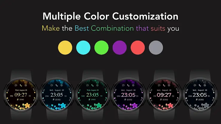 Floral Glow Watch Face screenshot 2
