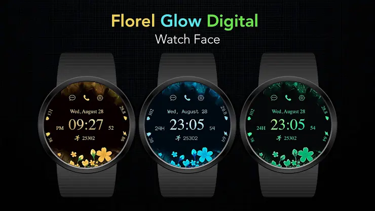 Floral Glow Watch Face screenshot 3