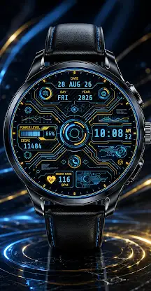 Cyber Circuit HUD Watch Face screenshot 2