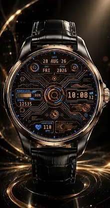 Cyber Circuit HUD Watch Face screenshot 3