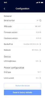 SolarEdge ONE EV Charger Setup screenshot 3