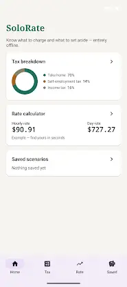 SoloRate: 1099 Tax Calculator screenshot 1