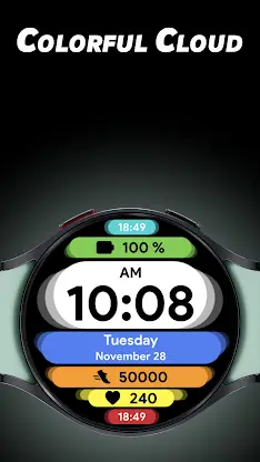 Colorful Cloud - Watch face screenshot 1