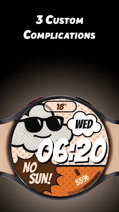 Comic Weather - Watch face screenshot 6