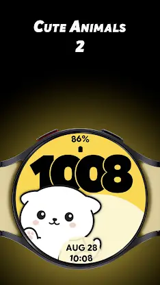Cute Animals 2 - Watch face screenshot 1