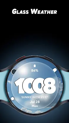 Glass Weather - Watch face screenshot 1