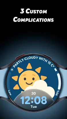 Glass Weather 3 - Watch face screenshot 5