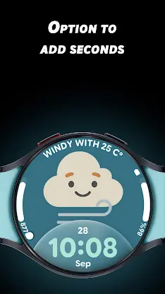 Glass Weather 3 - Watch face screenshot 4